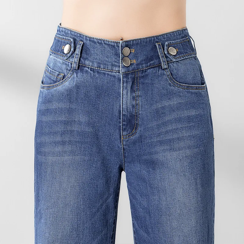 Женские прямые джинсы женские свободные на плоской подошве полная длина OL для