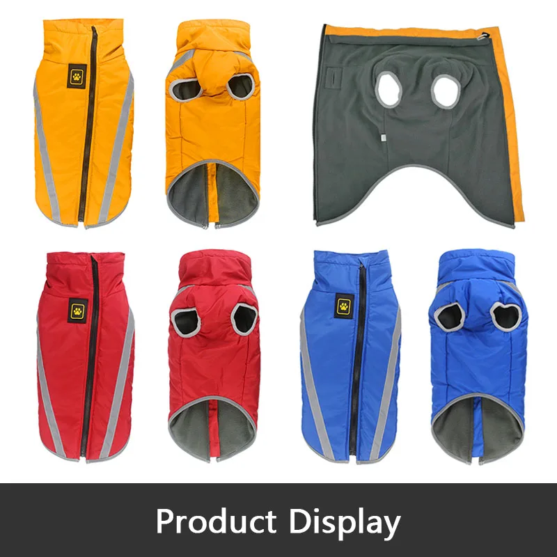 Зимняя одежда для домашних питомцев теплая Светоотражающая куртка пальто