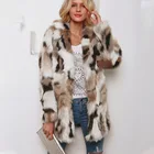Пальто женское из искусственного меха, Осень-зима размера плюс, длинное, теплое, мягкое, с леопардовым принтом, верхняя одежда