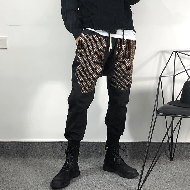 Брюки-султанки мужские в стиле Хай-стрит повседневные спортивные штаны