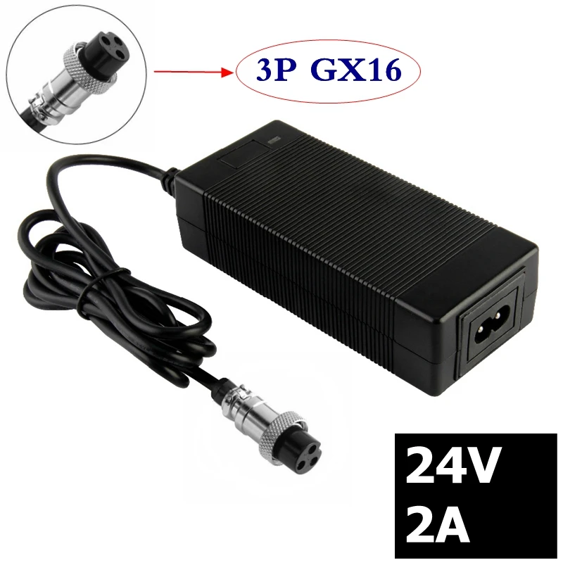 24V 2A свинцово-кислотная батарея Зарядное устройство электрический скутер, фара для электровелосипеда в Зарядное устройство для инвалидных колясок Зарядное устройство гольф-кары Зарядное устройство 3-контактный Встроенные 12 мм