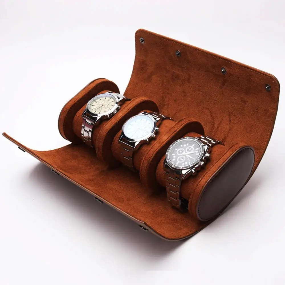 

1Pc 3 Slots Watch Storage Box Durable Portable Creative Watch Holder Watch Case Watch Organizer for Home Travel Gift