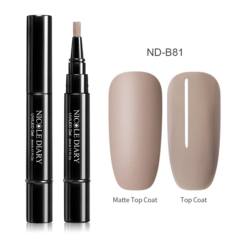 ND-B81 NICOLE DIARY, 56 цветов, УФ-Гель-лак для ногтей, один шаг, чистый лак для ногтей, ручка, 3 в 1, лак для ногтей, цветной гель, матовый, верхнее покрытие, впитывается - Цвет: ND-B81