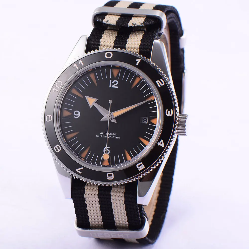 

41mm NH35、seagull、miyota Automatic Move Sterile black dial ceramic bezel sapphire crysta waterproof mens mechanical Wristwatches