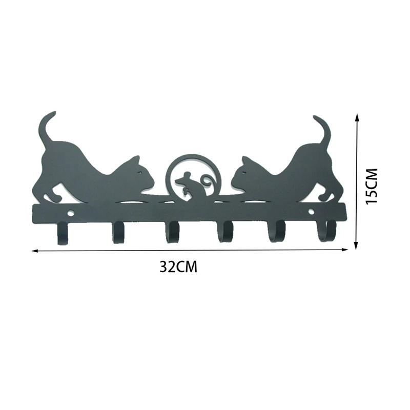 

Key Holder for Cat (6-Hook Rack) Decorative,Metal Hanger for Front Door, Kitchen,Store House,Work,Car,Vehicle Keys