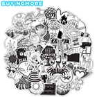 Стикеры Vsco, черно-белые, водонепроницаемые, в стиле аниме, 50 шт.