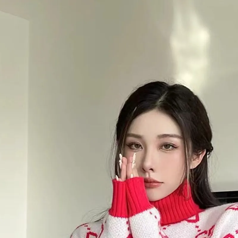 

Knitted high collar all cotton thread elastic sale