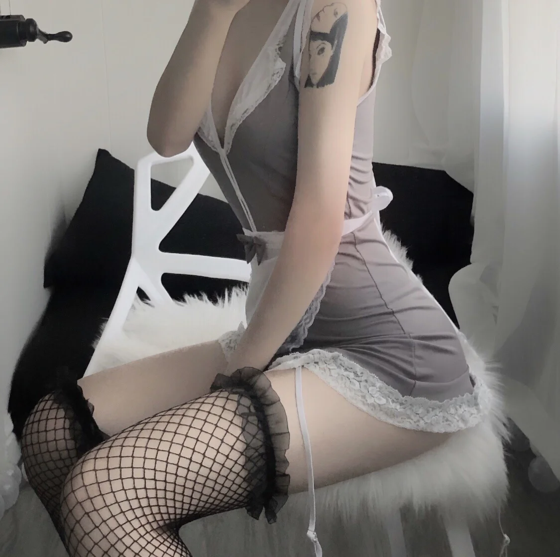 

Sexy Maid Uniform Apron Dress Fashion Lingerie Cosplay Costume Babydoll Women Lace Miniskirt Outfits