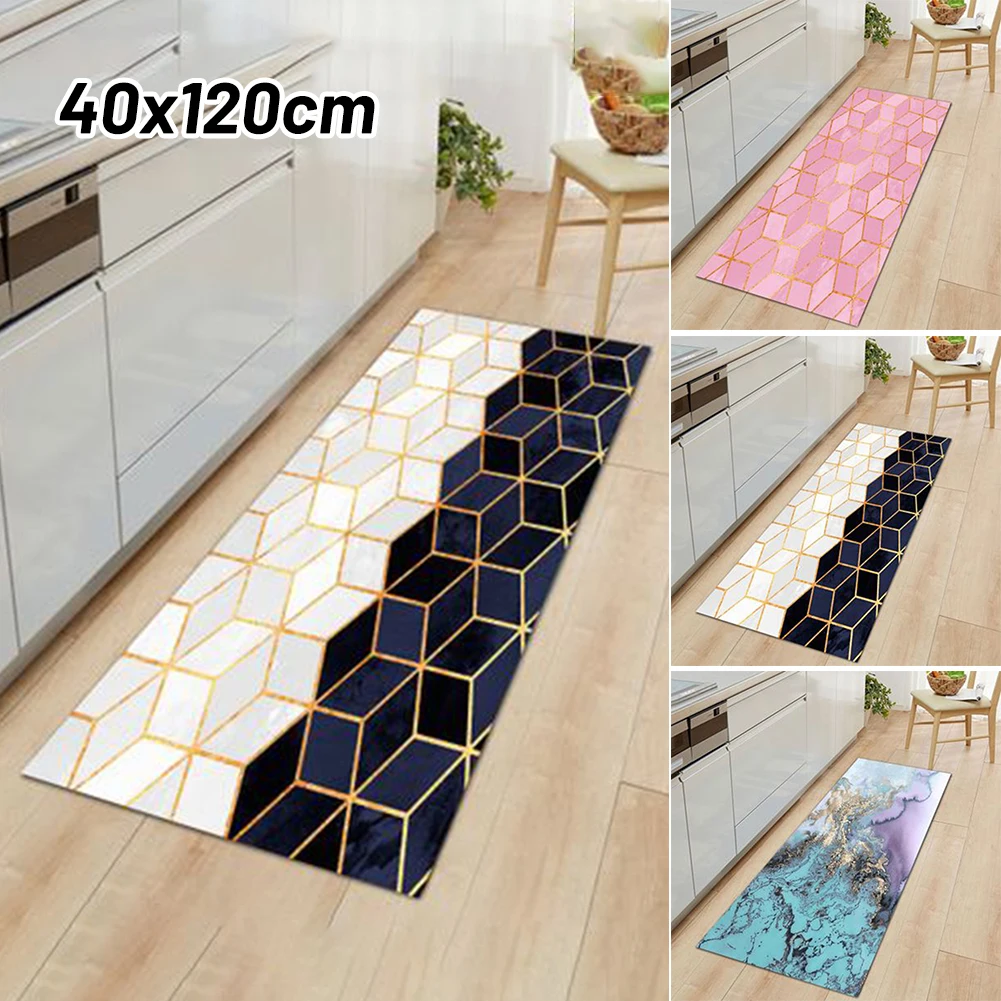 

1pc Rug Non-Slip Waterproof Kitchen Door Mat Home Floor Rug Carpet Anti-Oil Easy Clean Mats For Bathroom Bath 40*120cm