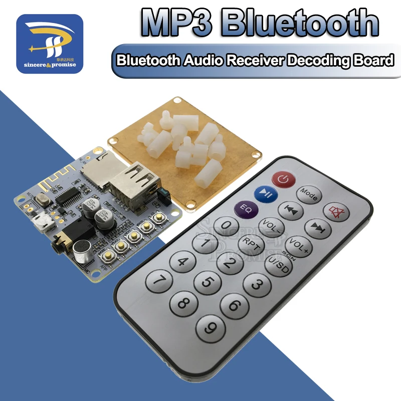 Фото Плата аудиоресивера V5.0 V4.2 с USB-разъемом для TF-карты, декодирование воспроизведения, Предварительный Выход 5 В, беспроводной стерео музыкальный модуль №1