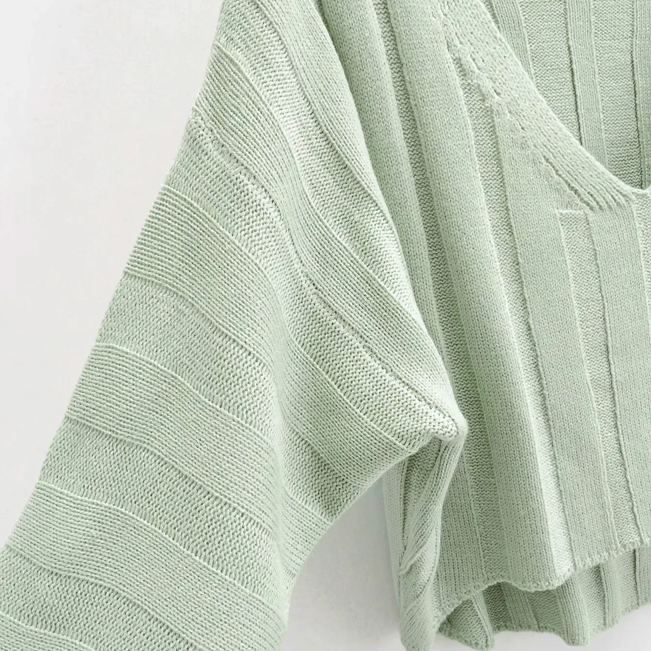 

Foridol sexy v neck ribbed cropped sweater pullovers women autumn winter knitted green short sweater jumper pull femme 2020