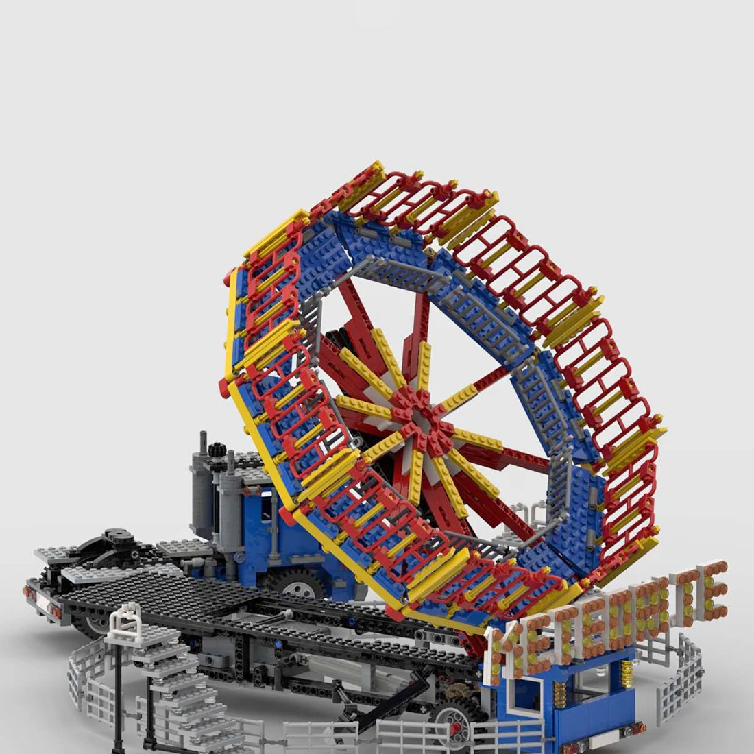 

Authorized 2062Pcs Fairground Meteorite Ride-Aka Roundup Or Spinball MOC-80218 Large Amusement Park Electric Building Blocks Toy