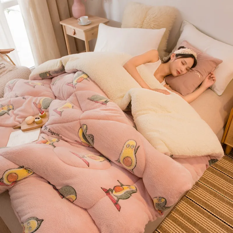 Теплое мягкое одеяло с авокадо Снежный Бархат Кашемировое флисовое двойное