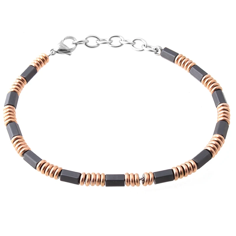 Бесстальная сталь Ювелирные изделия гематит бисера браслет регулируемый