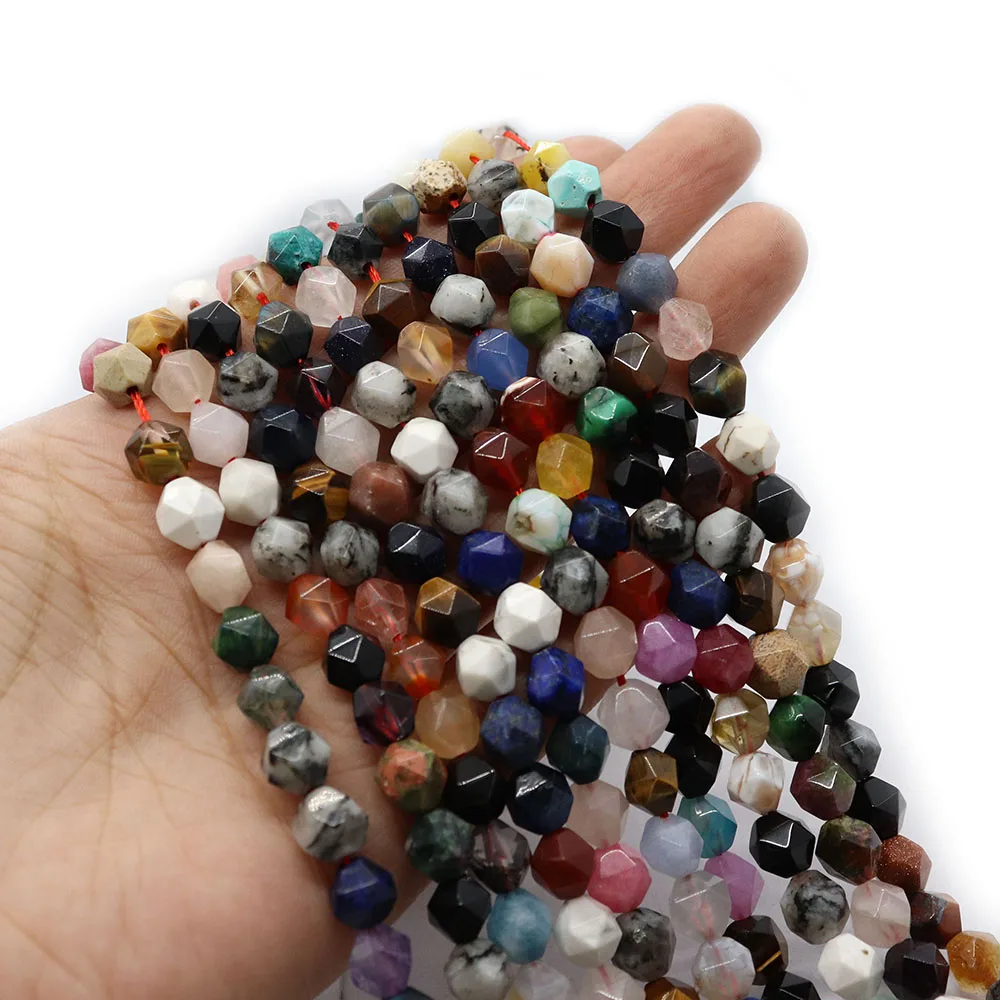 

Wholesale Natural Stone Faceted Necklace Beads 6mm8mm10mm Agate Beads for Making DIY Earrings, Bracelets and Accessories 38cm