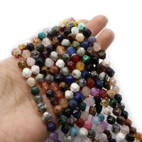 wholesale natural stone faceted necklace beads 6mm8mm10mm agate beads for making diy earrings bracelets and accessories 38cm