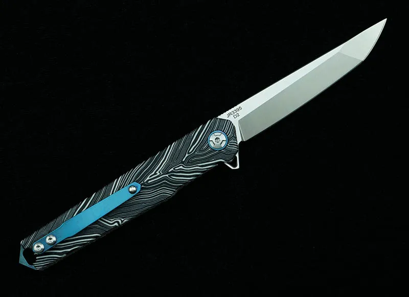 Складной нож LEMIFSHE С флиппером лезвие из стали D2 рукоятка G10 складной кухонный для