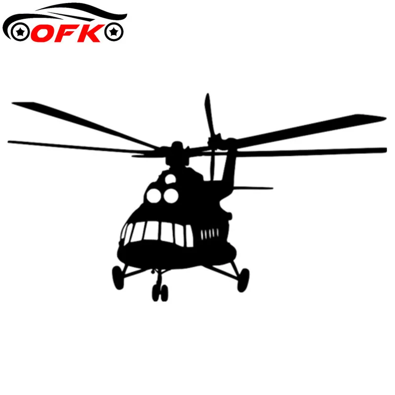 

Reflective Mi-8 Russian Helicopter Car Stickers Creativity Cover Scratches Waterproof Bumper Windshield Boot Decals pvc 20*11cm