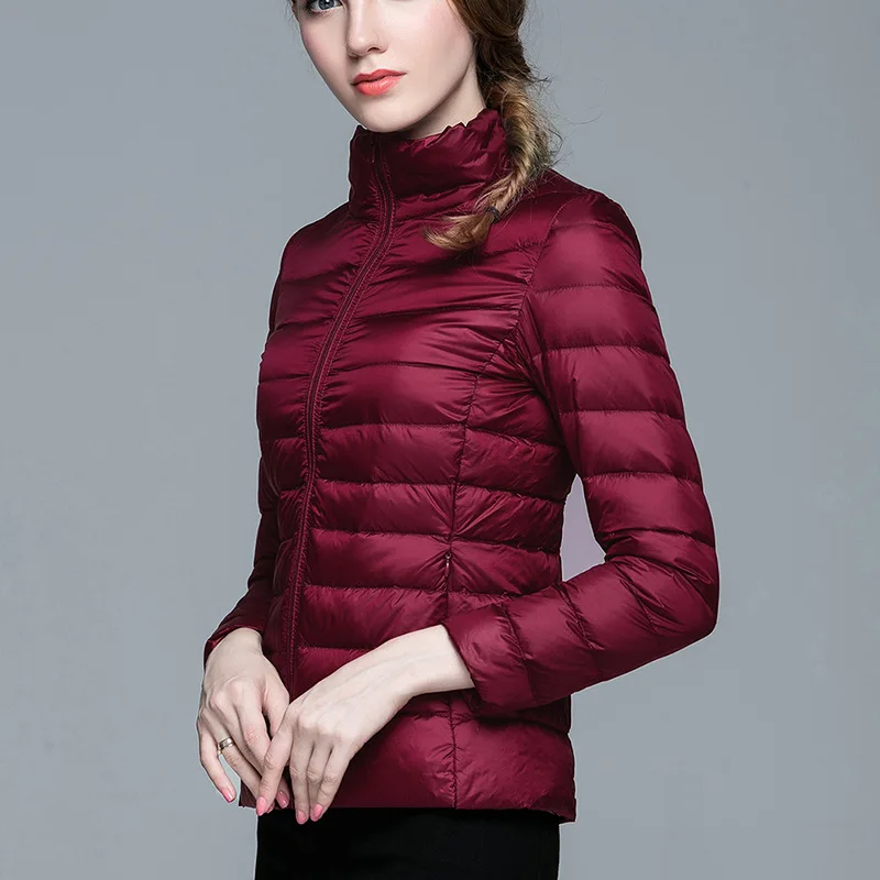 Женский ультра-легкий пуховик ftaylor тонкий белый карамельного цвета короткие