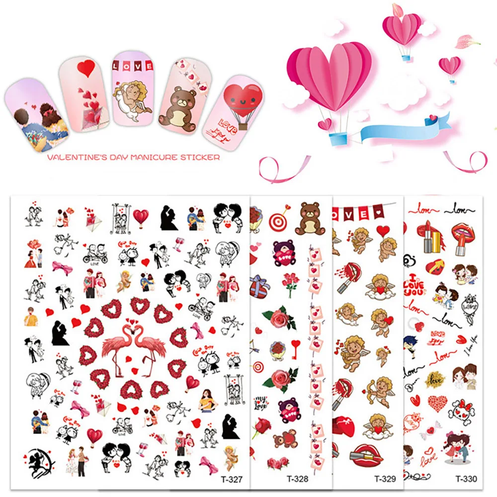 

Наклейки для ногтей, Амур, Роза наклейки для ногтей цветы, водостойкие, самоклеящиеся