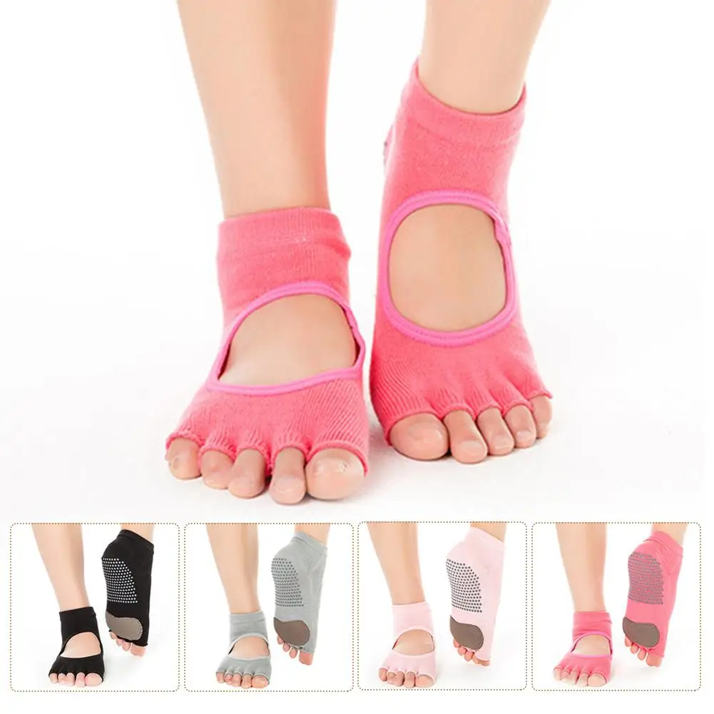 

Yoga Toeless Socks Non Slip Non Skid Sticky Grip Sock Combed Cotton Workout Socks For Women And Girls Doing Pilates Barre Ballet