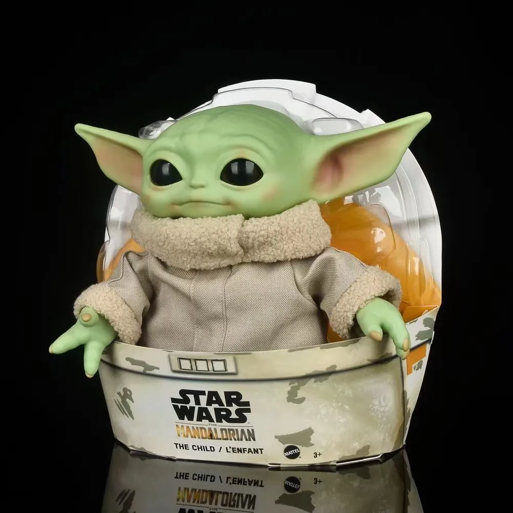 28cm Disney Star Wars Plush Figure Yoda Baby With Cloth Mandalorian Movable Doll Ornaments Collectible Gift Toy For Children | Игрушки и