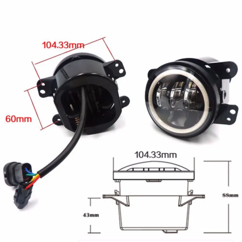 4 дюймовые круглые светодиодные противотуманные светильник головной 30 Вт