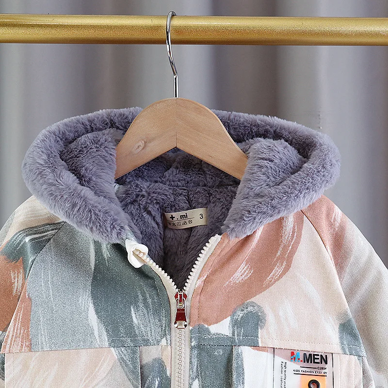 

Fashion Children Cotton Clothes Autumn Winter Baby Thicken Zipper Sweater New Toddler Hooded Jacket Infant Casual Clothing