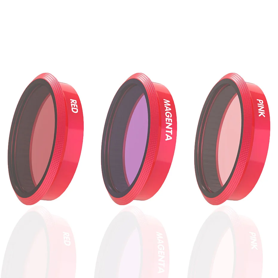 Red Magenta Pink TENENELE фильтр для объектива для Sjcam SJ9 Strike Экшн-камера 4K CPL UV ND 8 16 32 64 Набор цветных фильтров для Sjcam SJ9 Max аксессуары - Цвет: Red Magenta Pink