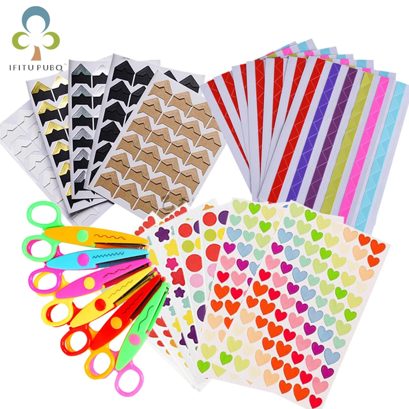 Винтажные Угловые крафт-бумажные наклейки для фотоальбомов рамка декоративные