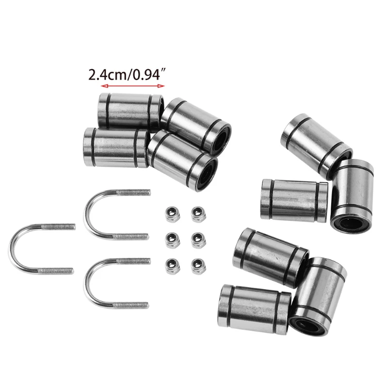 

50LA 3pcs Stainless Steel U-bolts, 10pcs Linear Bearings LM 8MUU+ M3 Gasket Set for Prusa I3 Mk2/mk2s/mk3 3D Printers