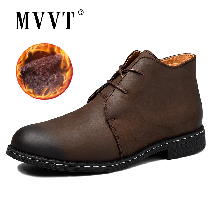 MVVT/ботинки из натуральной кожи мужские зимние ботинки качественные кожаные