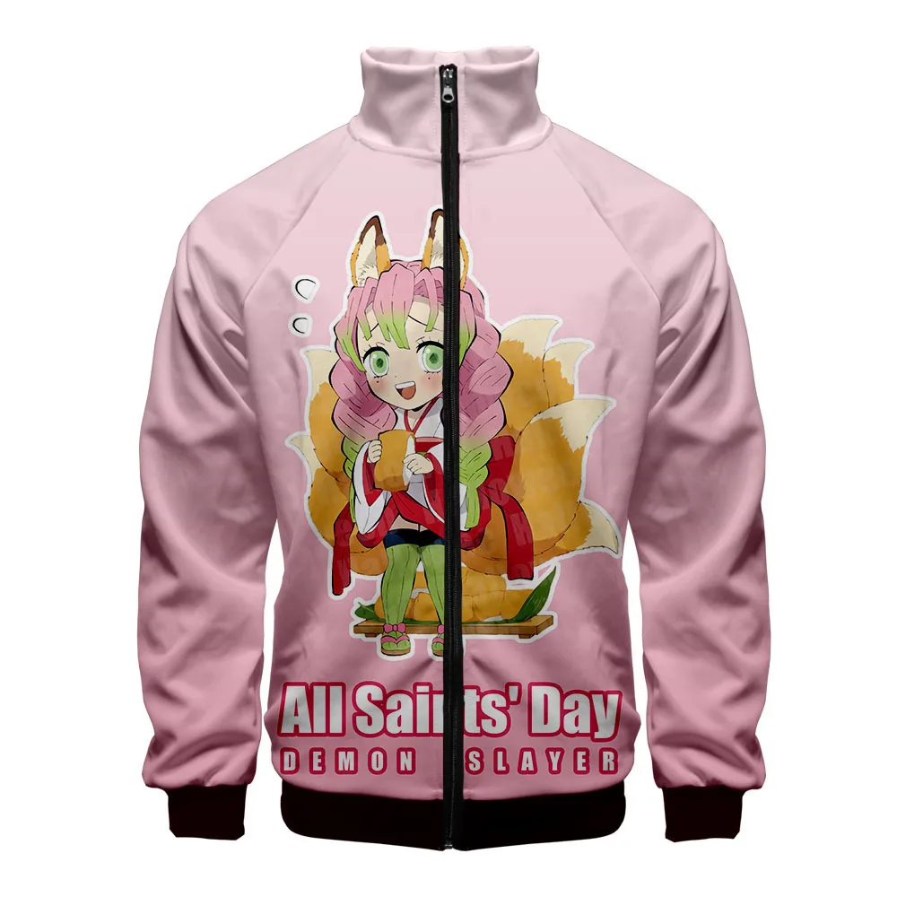

2020 Men/Women Hoodie Turtleneck Sweatshirts Harajuku Anime Demon Slayer Kimetsu No Yaiba 3D Print Zipper Women Winter Clothes