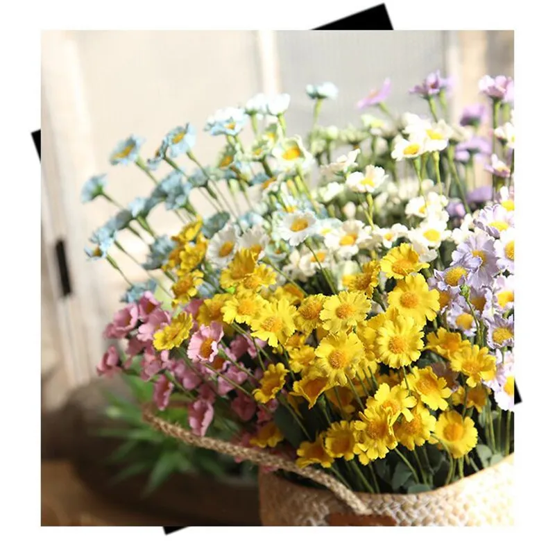 

1PC PE15 Head Small Daisies Foam Artificial Flower Fake Flower Wedding Decoration Home Decor 6 Colors High Quality China Daisies