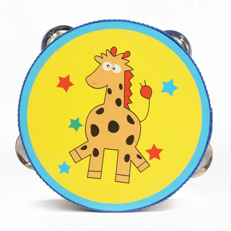 Giraffe Детский музыкальный инструмент Детские колокольчики барабанные ручные колокольчики детская музыкальная игрушка со звуком мультфильм Primt Развивающие игрушки для детей Деревянные Колокольчики - Цвет: Giraffe