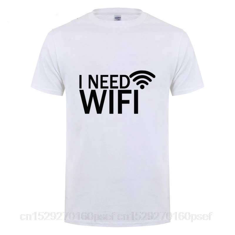 Забавная Мужская футболка с Wi Fi коротким рукавом|Мужские футболки| |