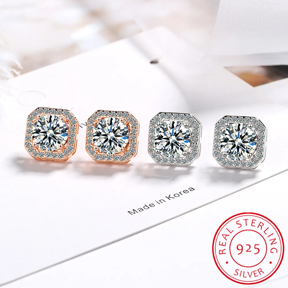 Изысканные ювелирные изделия оригинальные серьги из серебра 925 Квадратные 10 мм 2