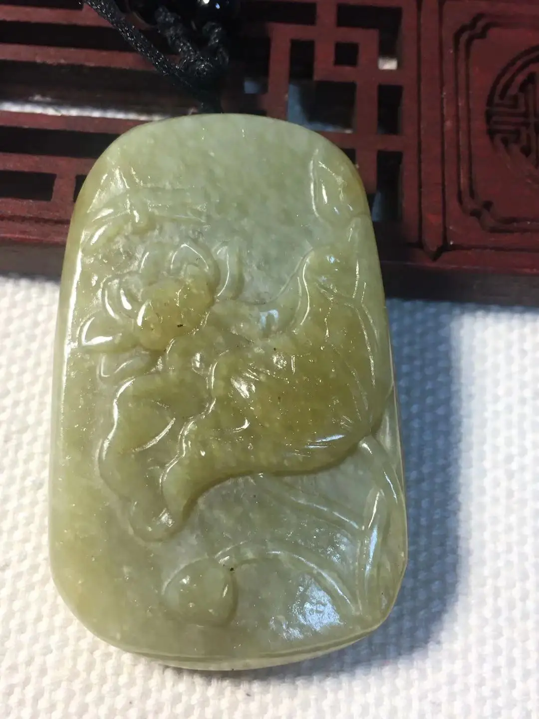 

Real hetian jade handcarved lotus jade pendant necklace unique design jadeite jade necklace women men jewelry Chinese zodiac