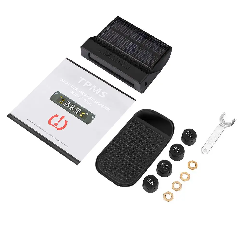

VEHEMO 2020 Tire Pressure Monitoring System Alarm Systems Number Display Car TPMS 4PCS Sensor Solar Power