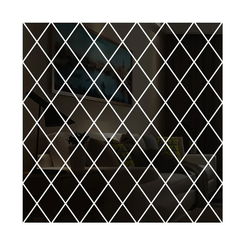 

Self Adhesive Removable Diamond Spliced Mirror Stickers Acrylic Sheets DIY Wall Decals For Home Art Room Bedroom Decor