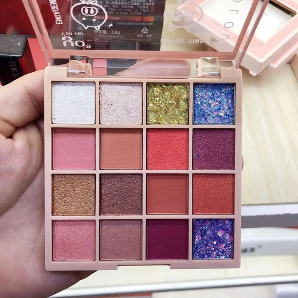 Новые модные блестящие тени для век 16 цветов Тени макияж металлик палитра теней