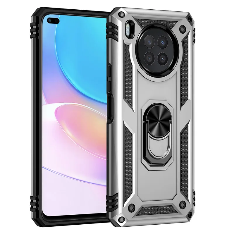 Ударопрочный армированный чехол KEYSION для Honor 50 Lite PC + силиконовая подставка-кольцо