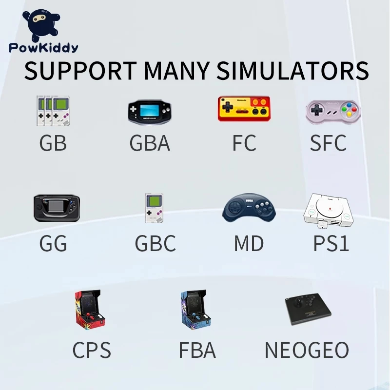 Портативная игровая консоль POWKIDDY X2 с IPS-экраном 7 дюймов встроенный 11 симуляторов