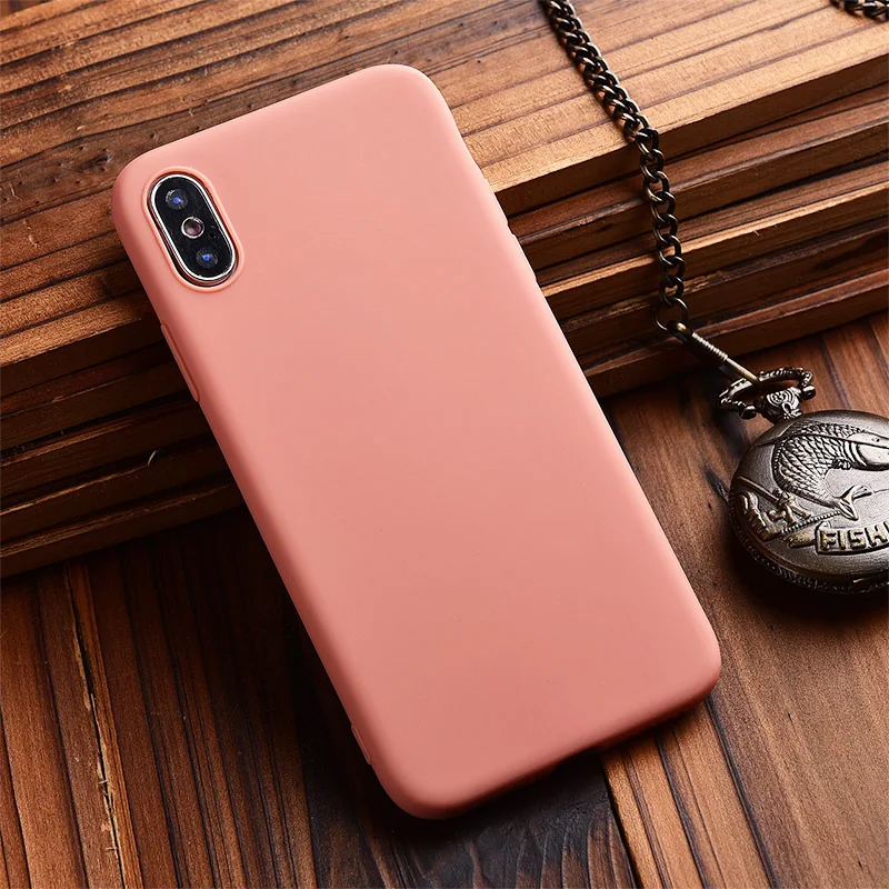 Матовый Мягкий силиконовый чехол из ТПУ для iPhone 6 6s 7 8 Plus X XS Max XR 5s SE 5 s однотонный