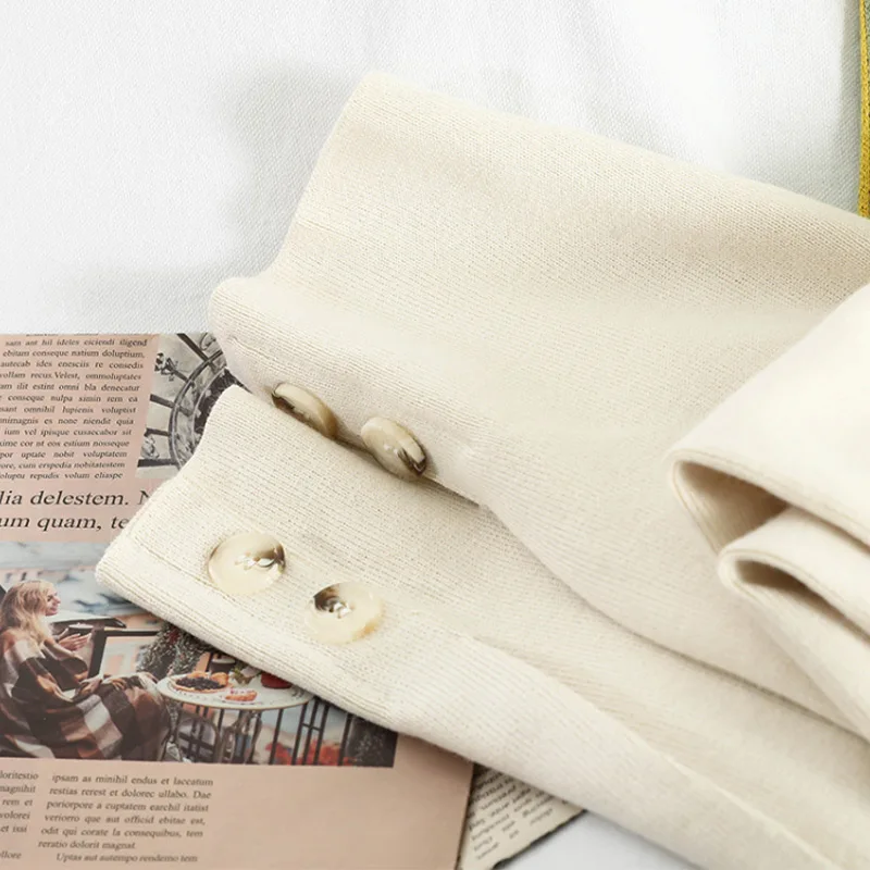 

Women's Knitted Printed Sweet Sets Turn-Down Collar Sweater And Solid High Waist Pants Female Set 2021 New Autumn Warm Suits