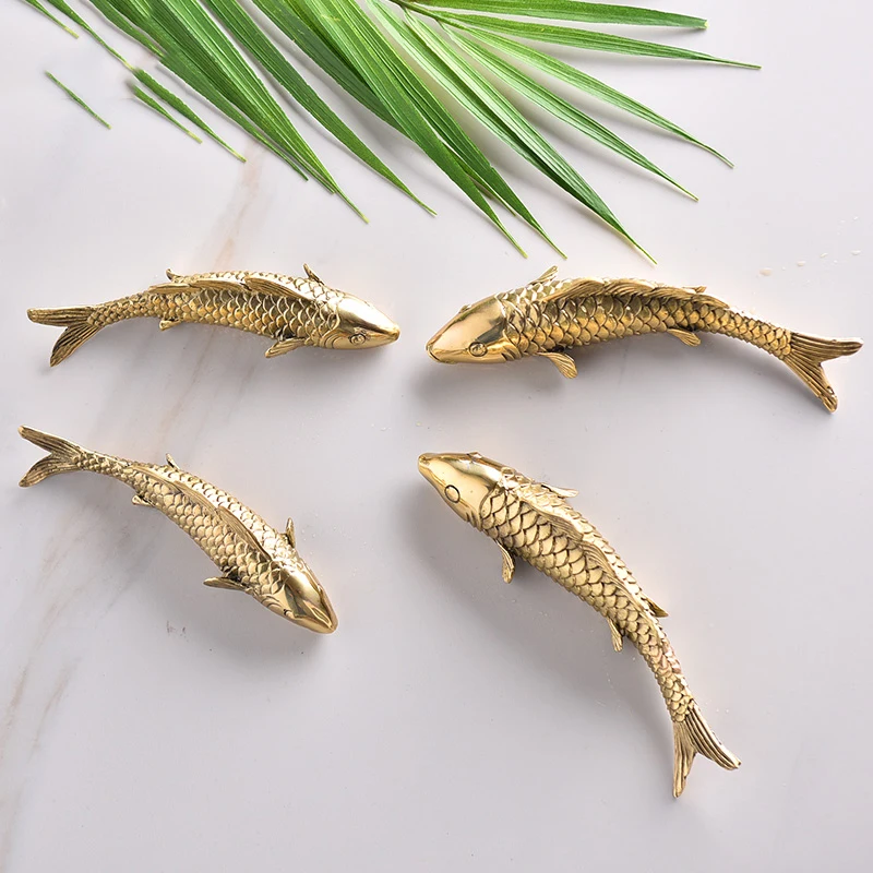 Креативная Медная скульптура кои ремесла Украшение стен медное украшение для