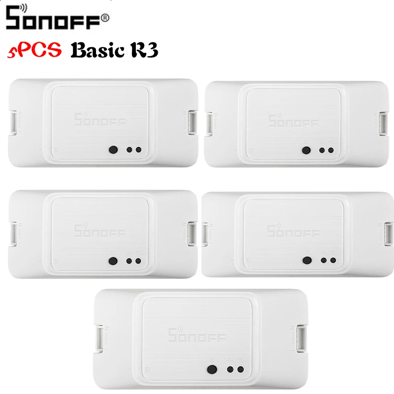 5 шт. SONOFF Basic R3 Smart Switch APP Умный дом wifi 10A модули совместимы с Alexa Google Home Автоматизация