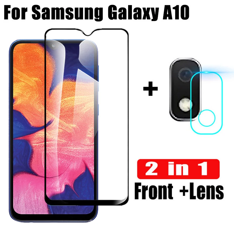 2in1 закаленное стекло протектор для экрана на Samsung Galaxy A10 a12 камера объектив