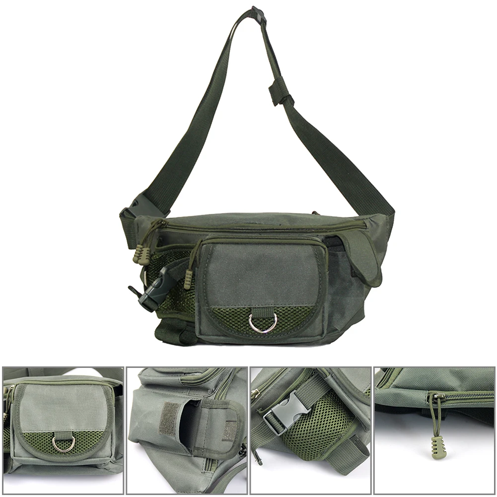 

Fishing Tackle Bag Large Capacity Outdoor Tackle Backpack with Adjustable Belt Outdoor Fishing Messenger Bag Waist Pack