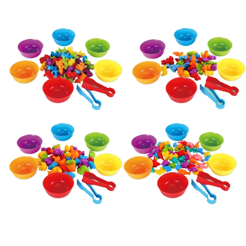 

Rainbow Animal Dinosaur Plane Counting Educational Toys Color Cognition Sorter